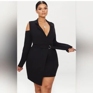 PrettyLittleThing Black Cold Shoulder Dress